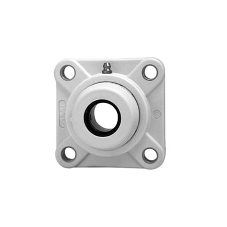 Ami Bearings SINGLE ROW BALL BEARING - 1 STAINLESS NAR SET SCREW BLACK 4-BOLT FLANGE OPN COV BS MBFPL5-16CB